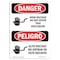 Signmission Safety Sign, OSHA Danger, 7" Height, High Voltage Do Not Enter Bilingual Spanish OS-DS-D-57-VS-1341 - alternate 1